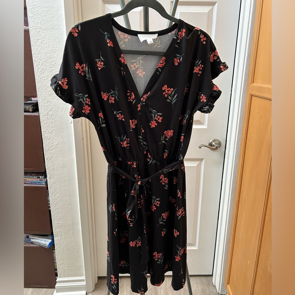 French Grey Summer Floral Dress